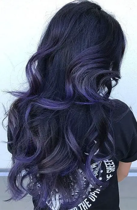 Black Hair with Violet Grey