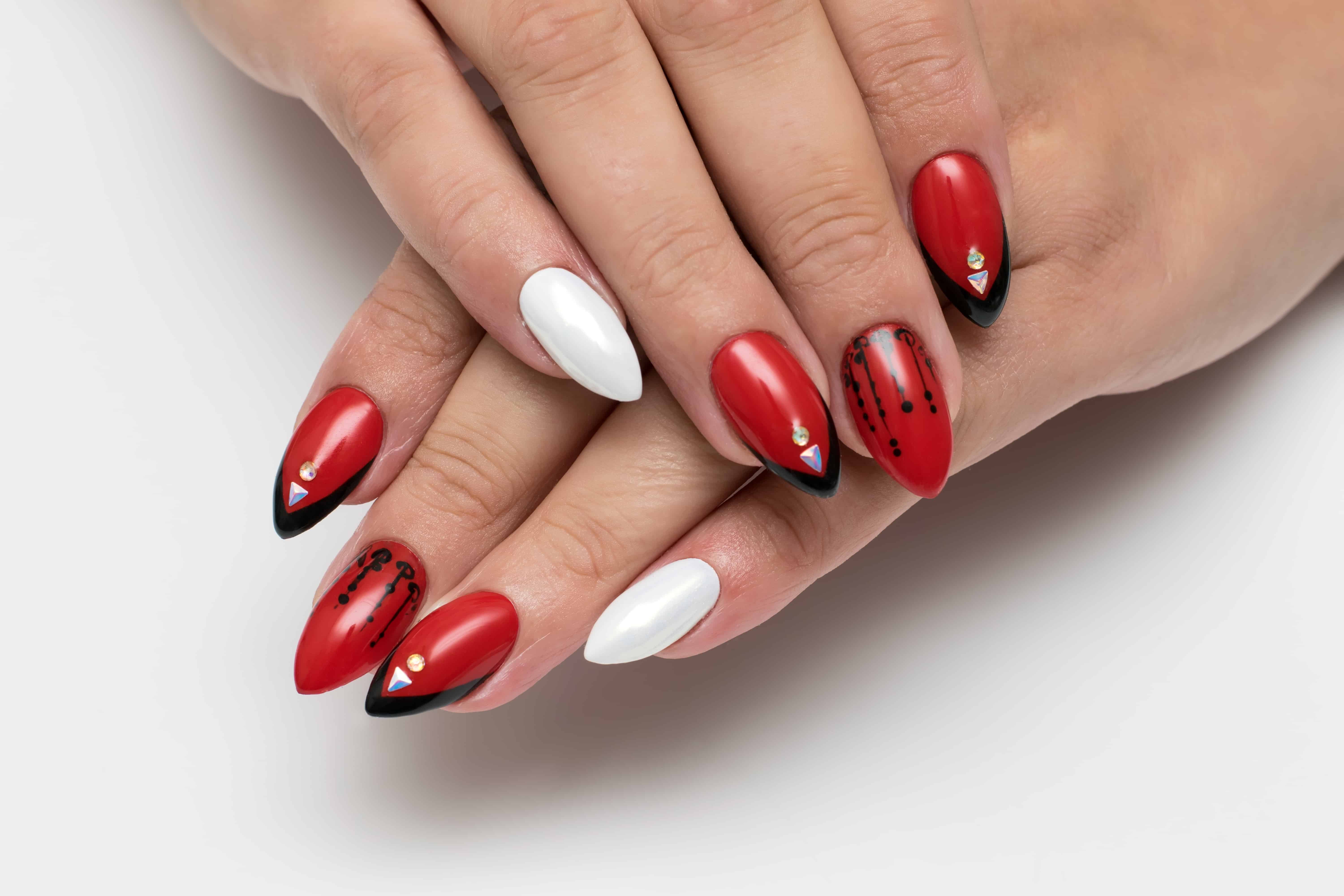 Ladybug Inspired Squoval Nails