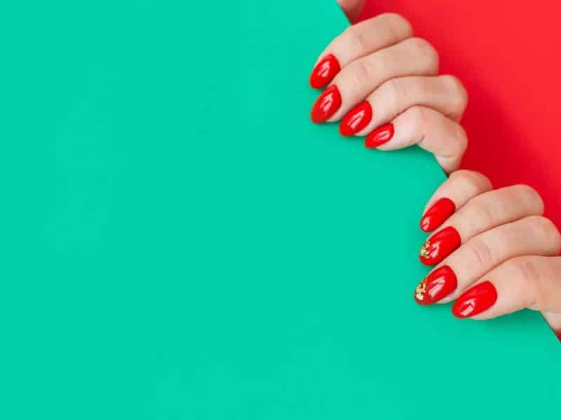 Red Squoval Nails