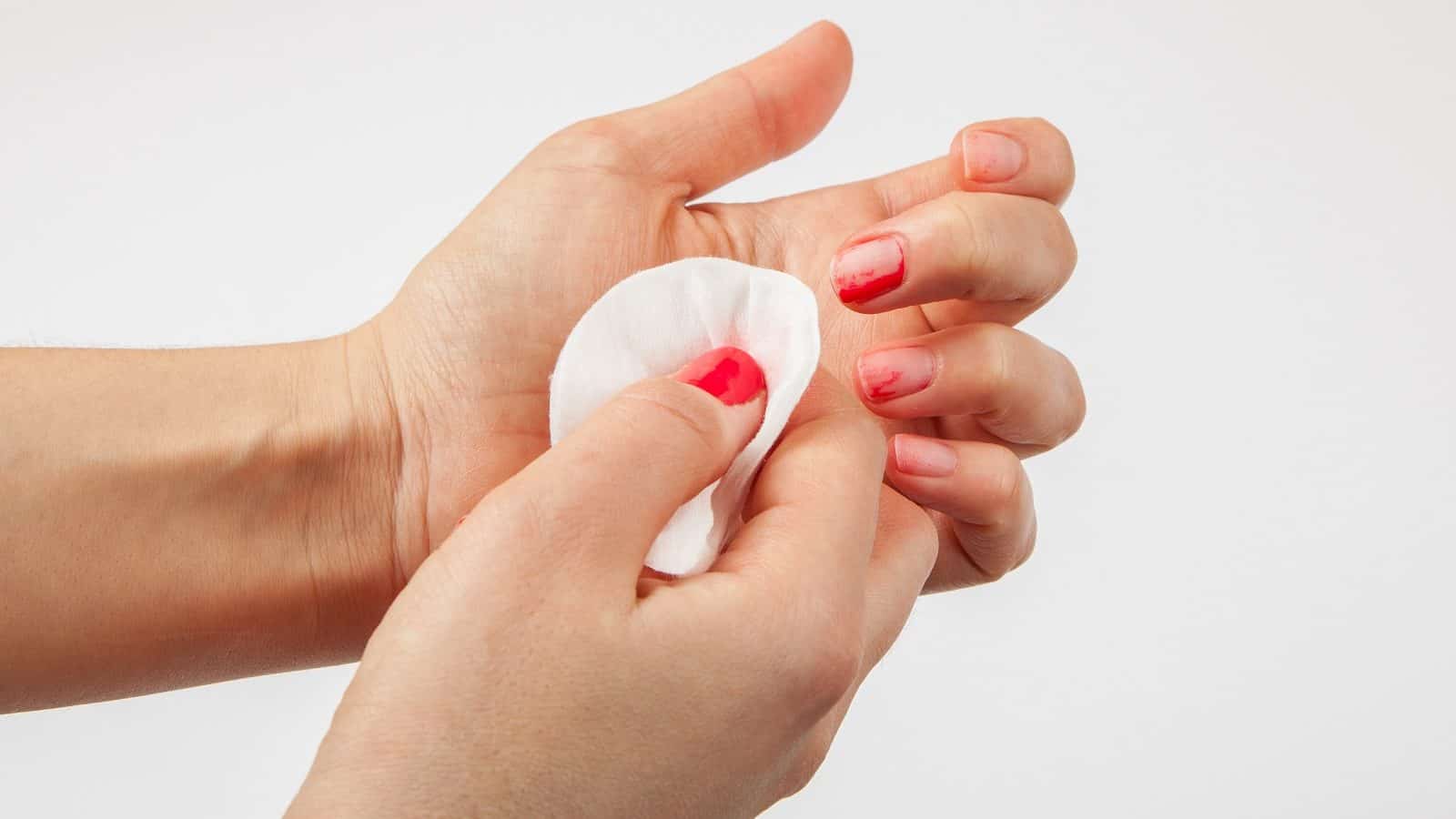 nail polish cotton