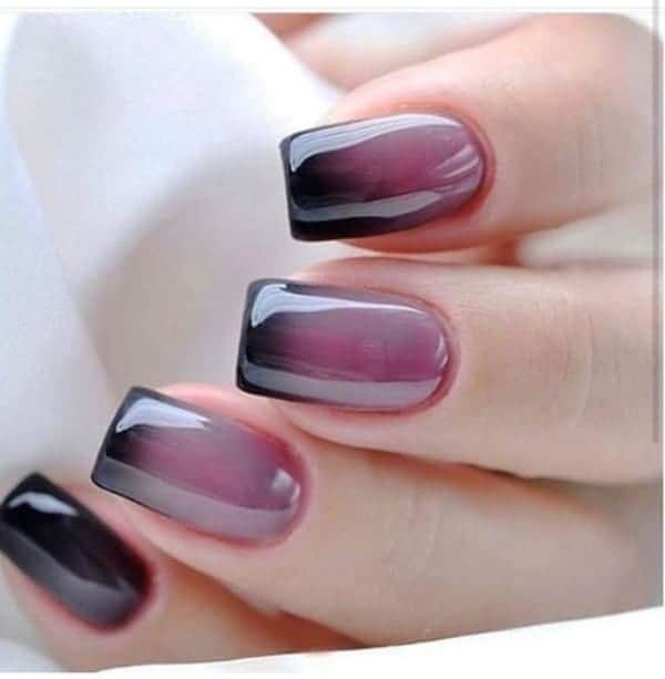 Dark Purple Wine Inspired Ombre Nails