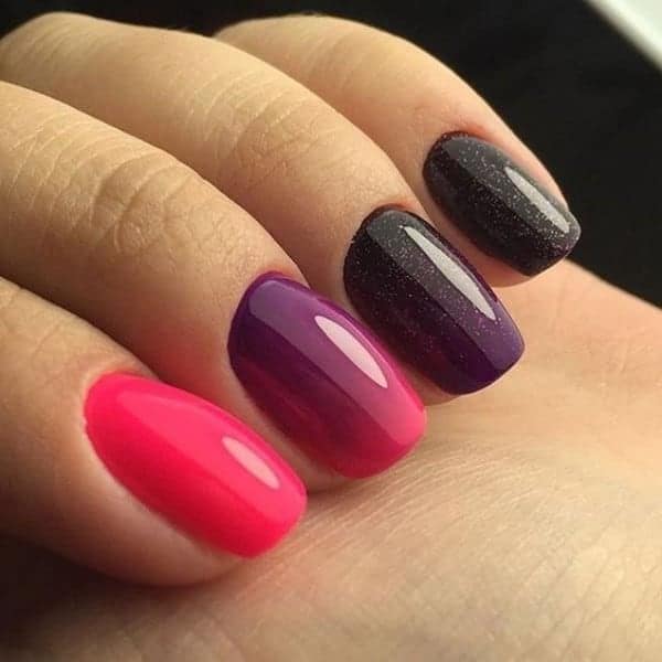 Dark Purple With Red Tips nail