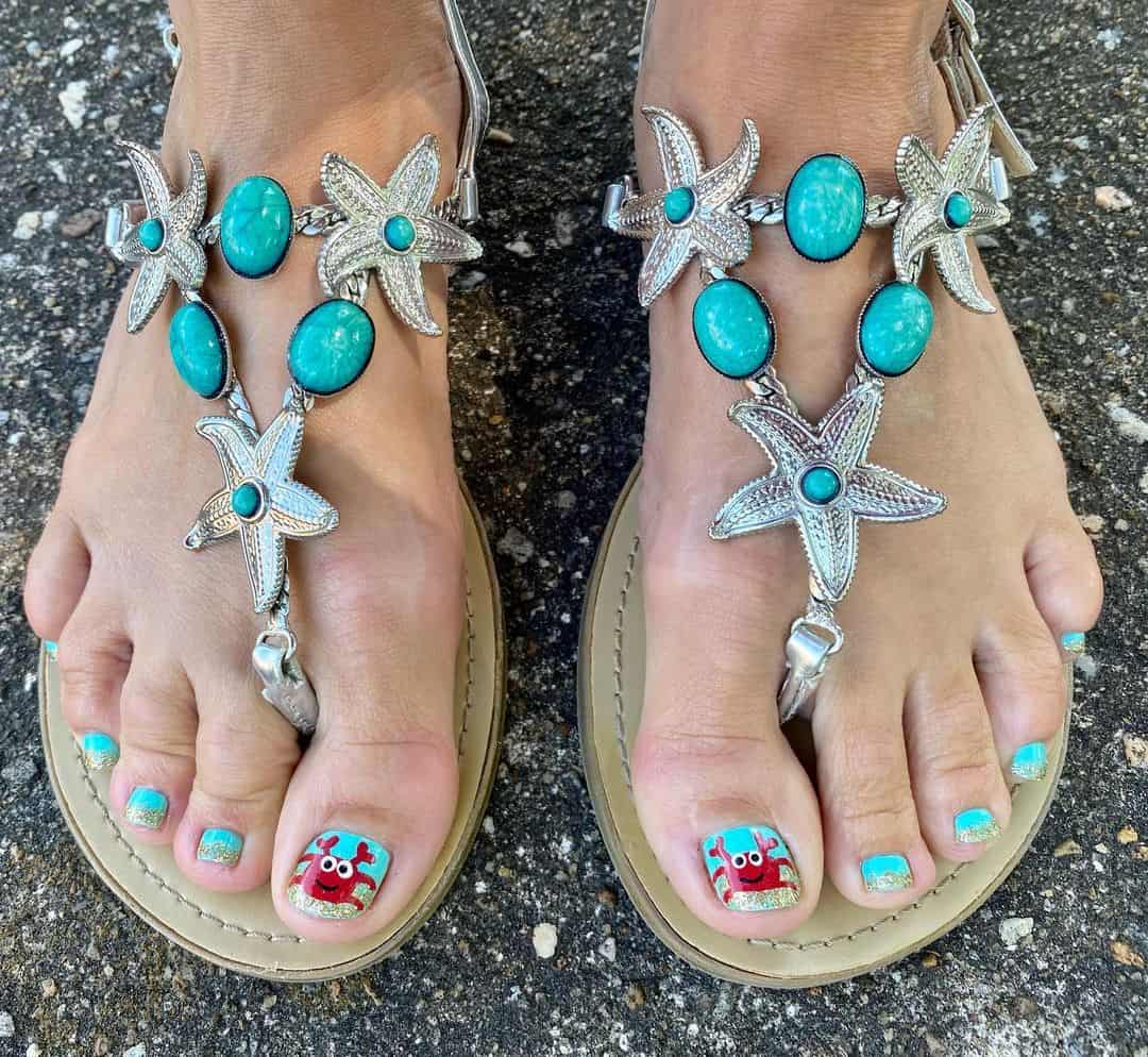 Summer Toe Nail Art Design