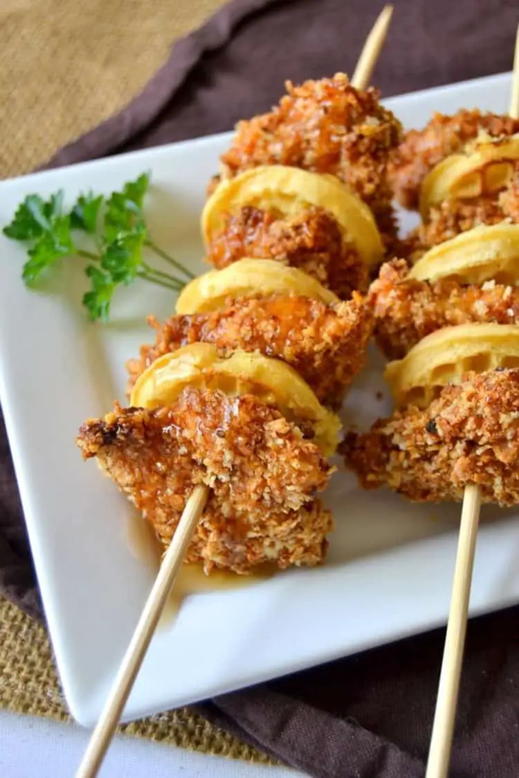 Chicken and Waffle Skewers