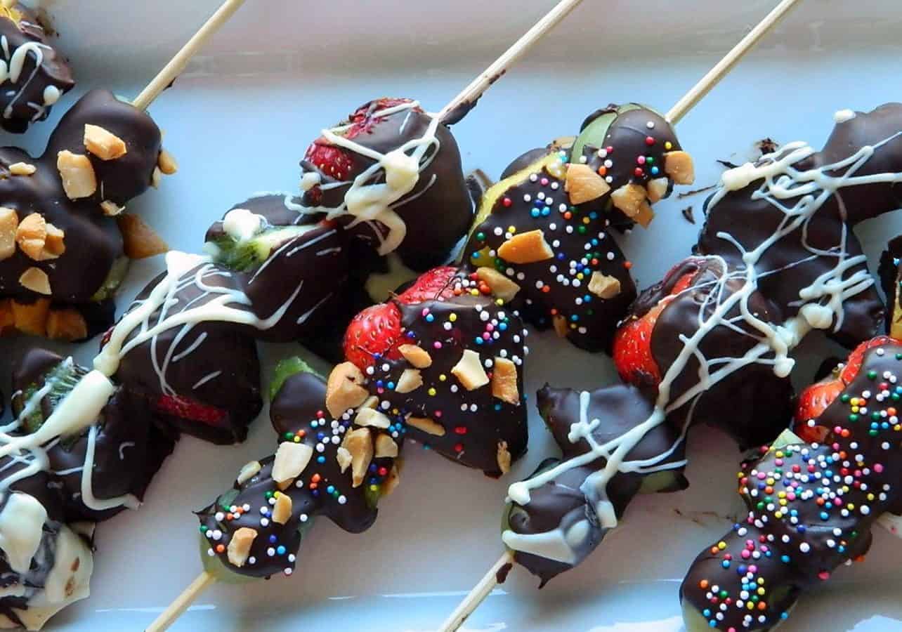 Chocolate Covered Fruit Kabobs