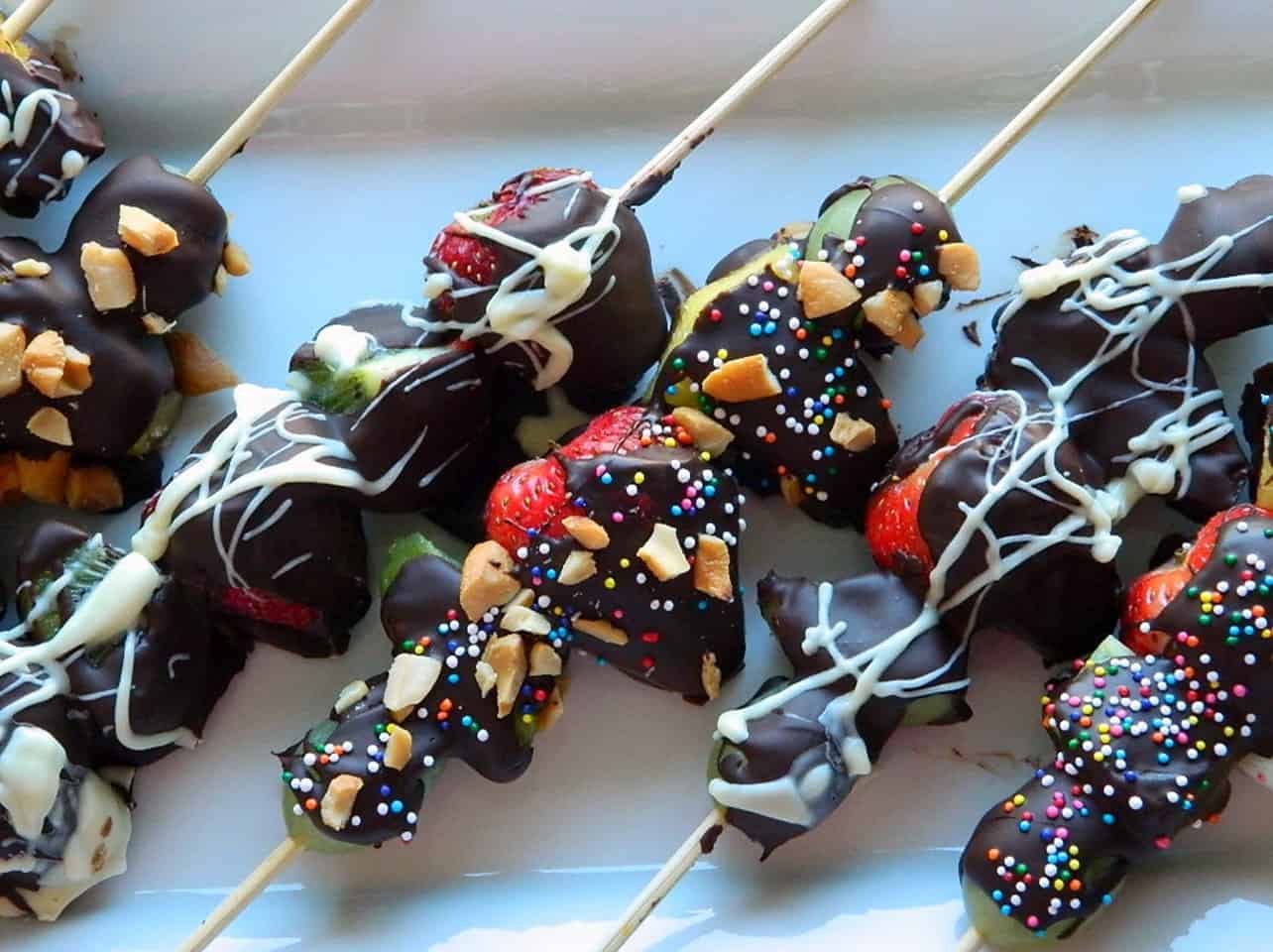 Chocolate Covered Fruit Kabobs