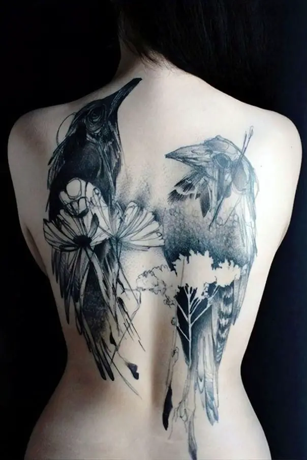 Top 30 Best Tattoo Ideas For Girls On Back In 2022 43 Scary Scarecrow Black Back Tattoo
