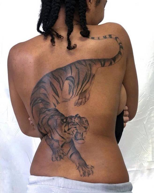 Top 30 Best Tattoo Ideas For Girls On Back In 2022 54 Large Tiger Inspired Back Tattoo