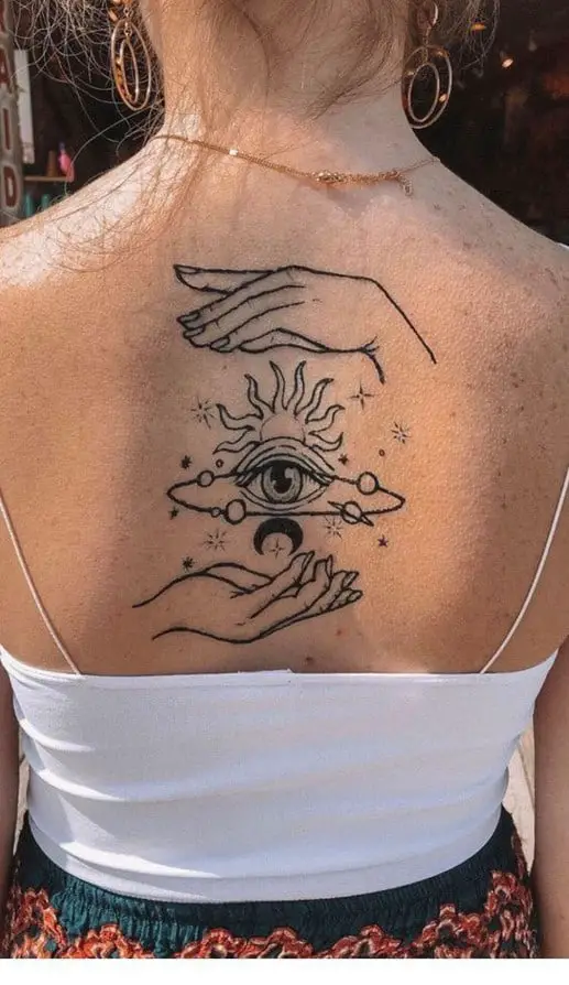 Top 30 Best Tattoo Ideas For Girls On Back In 2022 31 Upper Back Illusion Tattoo Mystery Symbols