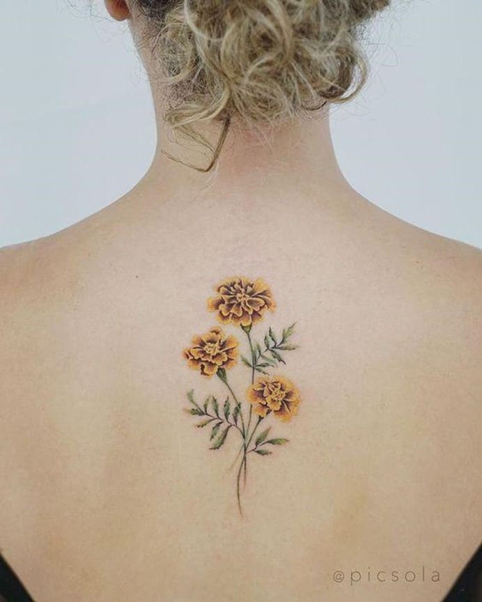 Top 30 Best Tattoo Ideas For Girls On Back In 2022 35 Small Yellow Flower Tattoo Over Back