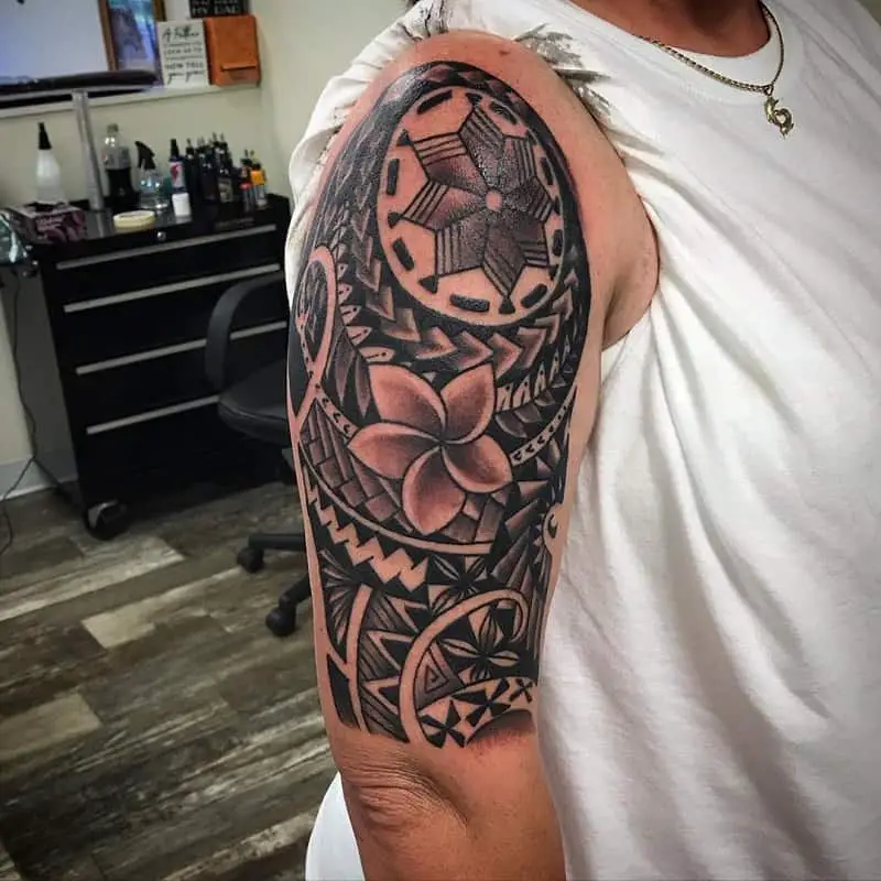 half sleeve tattoos for men Tribal Flower