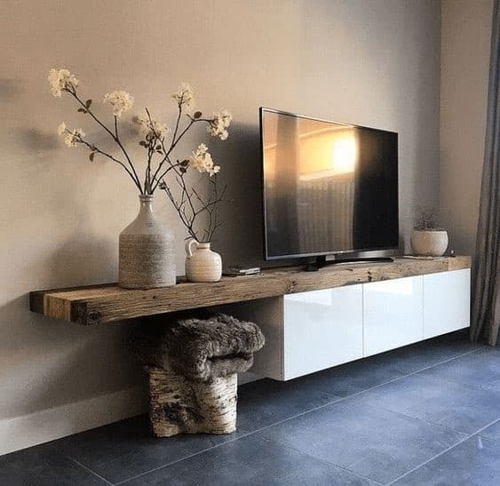 1. Unique And Urban Inspired Dark Brown DIY TV Stand