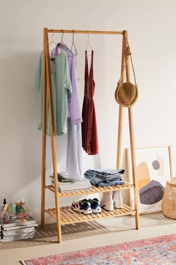 10. Boho Casual DIY Clothing Rack