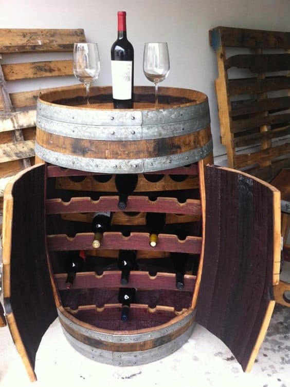 10. Large And Practical Barrel Idea Wine Rack 