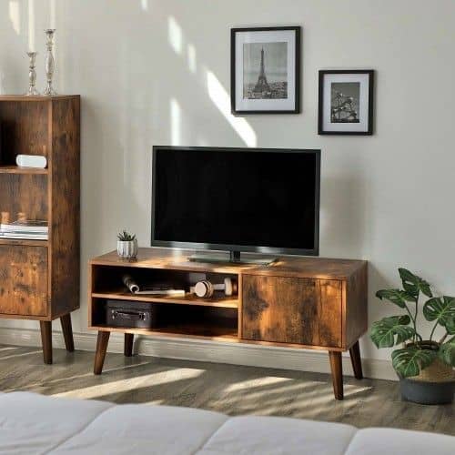 10. Small Cupboard Inspired Wooden DIY TV Stand