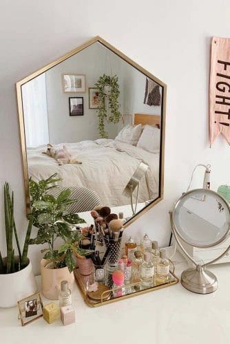 10. Unique Shaped Mirror For Vanity Table