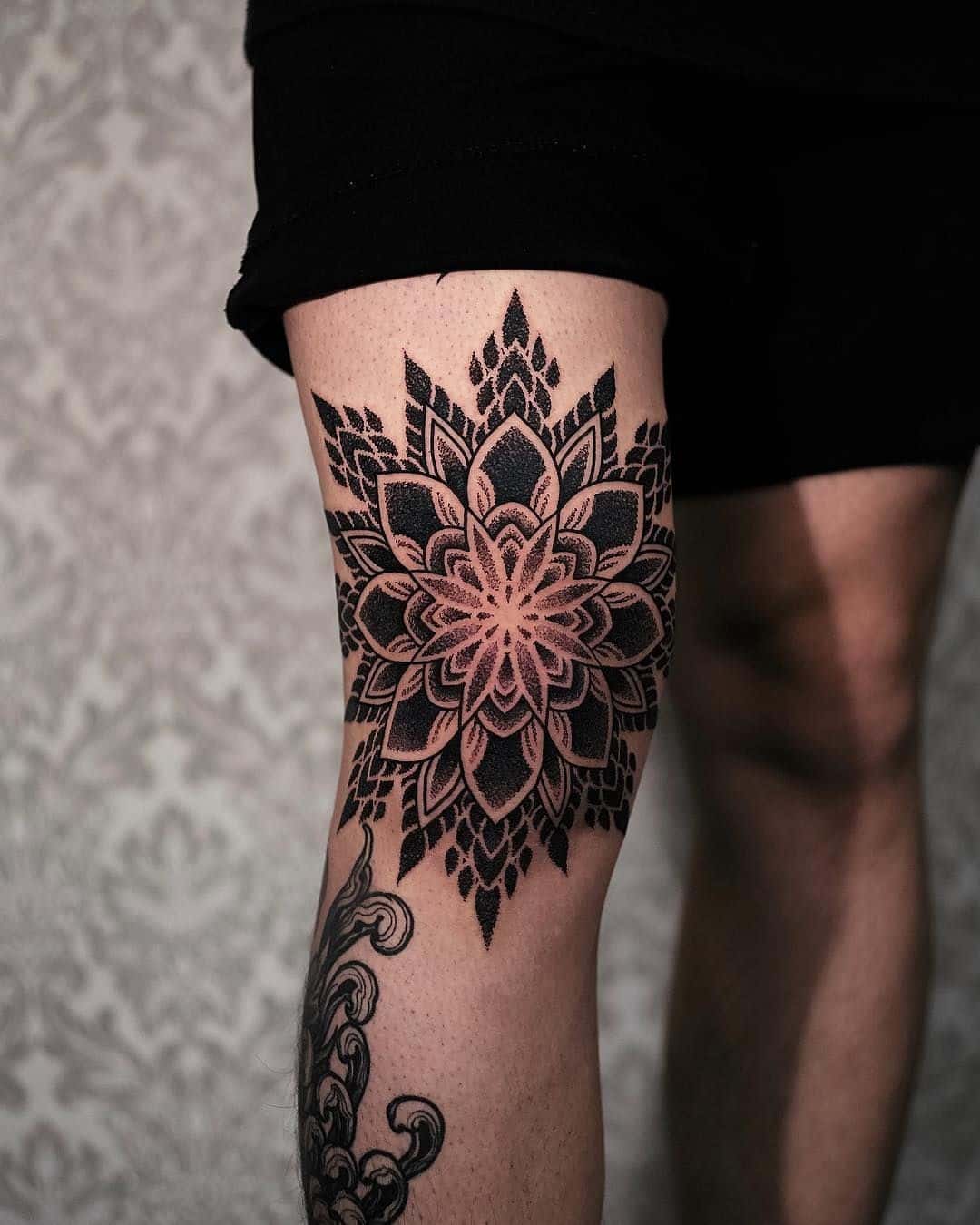 Mandala Tattoo Knee Design