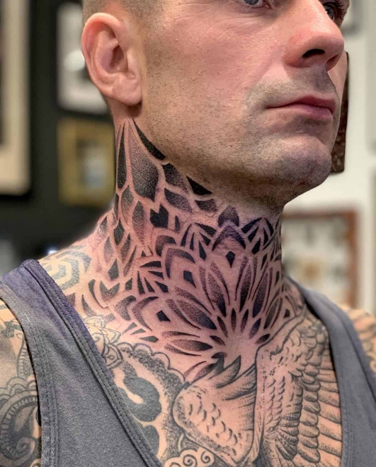 Mandala Tattoo Neck Design