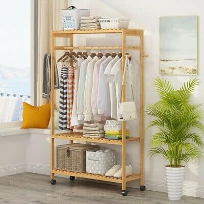 13. Light Colored Inspired DIY Clothing Rack