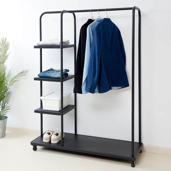 14. Modern Black Chrome Clothing Rack