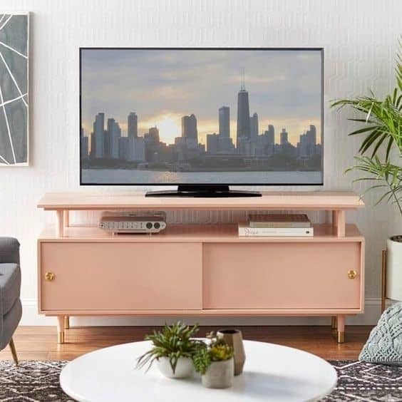 15. Cute Pink TV Stand For Girls Or Teens' Bedroom 