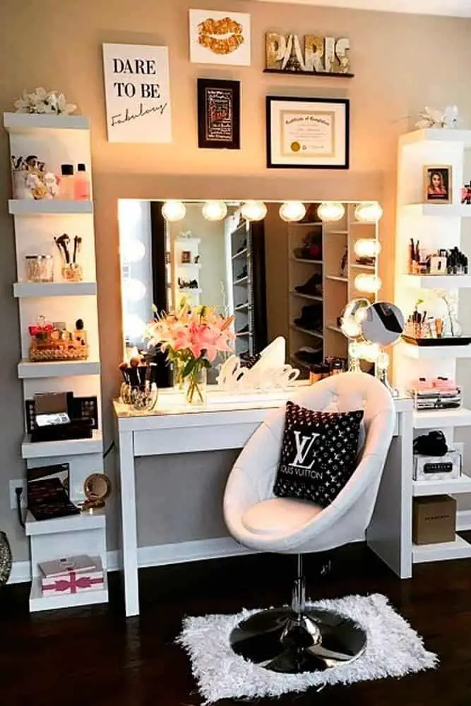 32 Best & Free DIY Makeup Vanity Table Ideas 17 16. Urban & Modern Chic Vanity Table