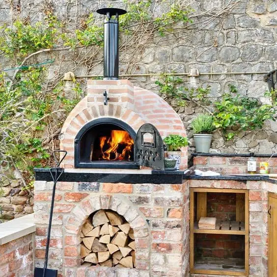 2. Light Brick And Stone Colored DIY Pizza Oven