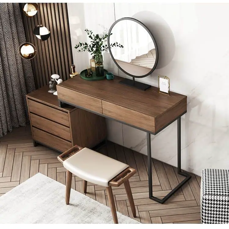 32 Best & Free DIY Makeup Vanity Table Ideas 26 25. Rustic Vibes Dark Brown Vanity