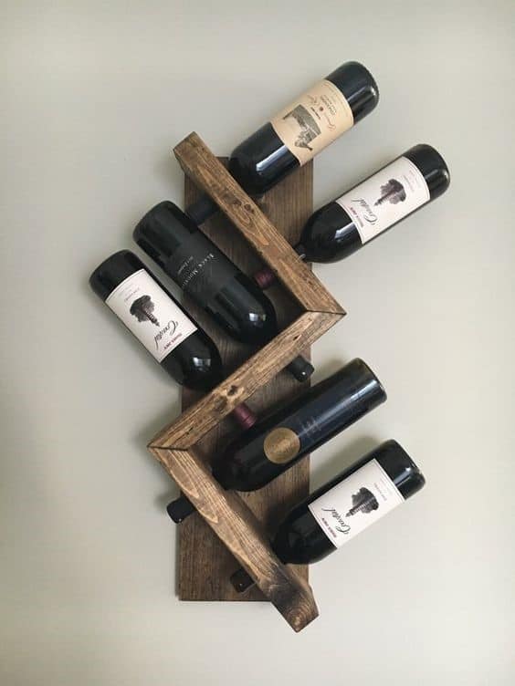 3. Asymmetrical Zig Zag DIY Wine Rack