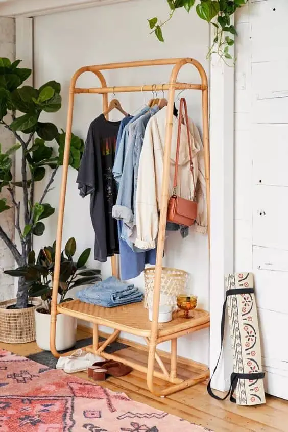 4. Boho Casual Bamboo Inspired DIY Clothing Rack