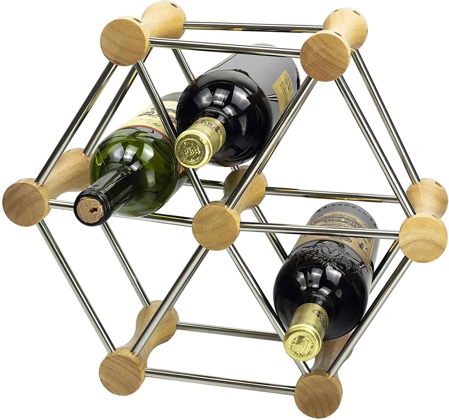 4. Hexagon Shaped Metal Wine Rack