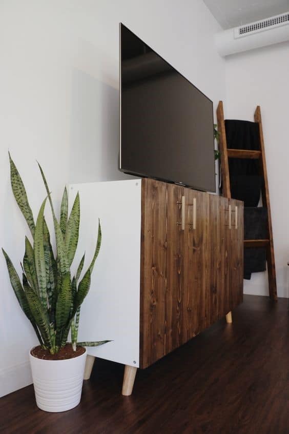 5. Brown And Urban Vintage DIY TV Stand