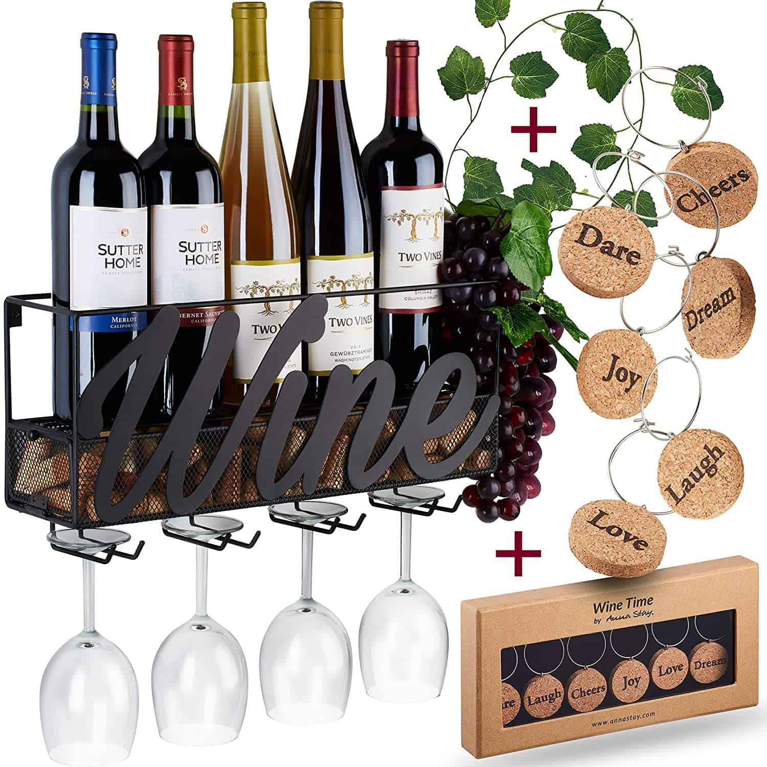 5. Gorgeous Black Metal Wine Rack