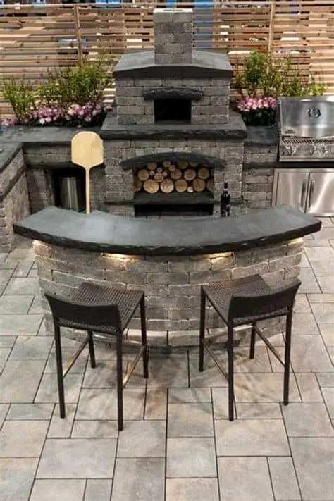 6. Dark Grey Oven With Outdoor Kitchen Design