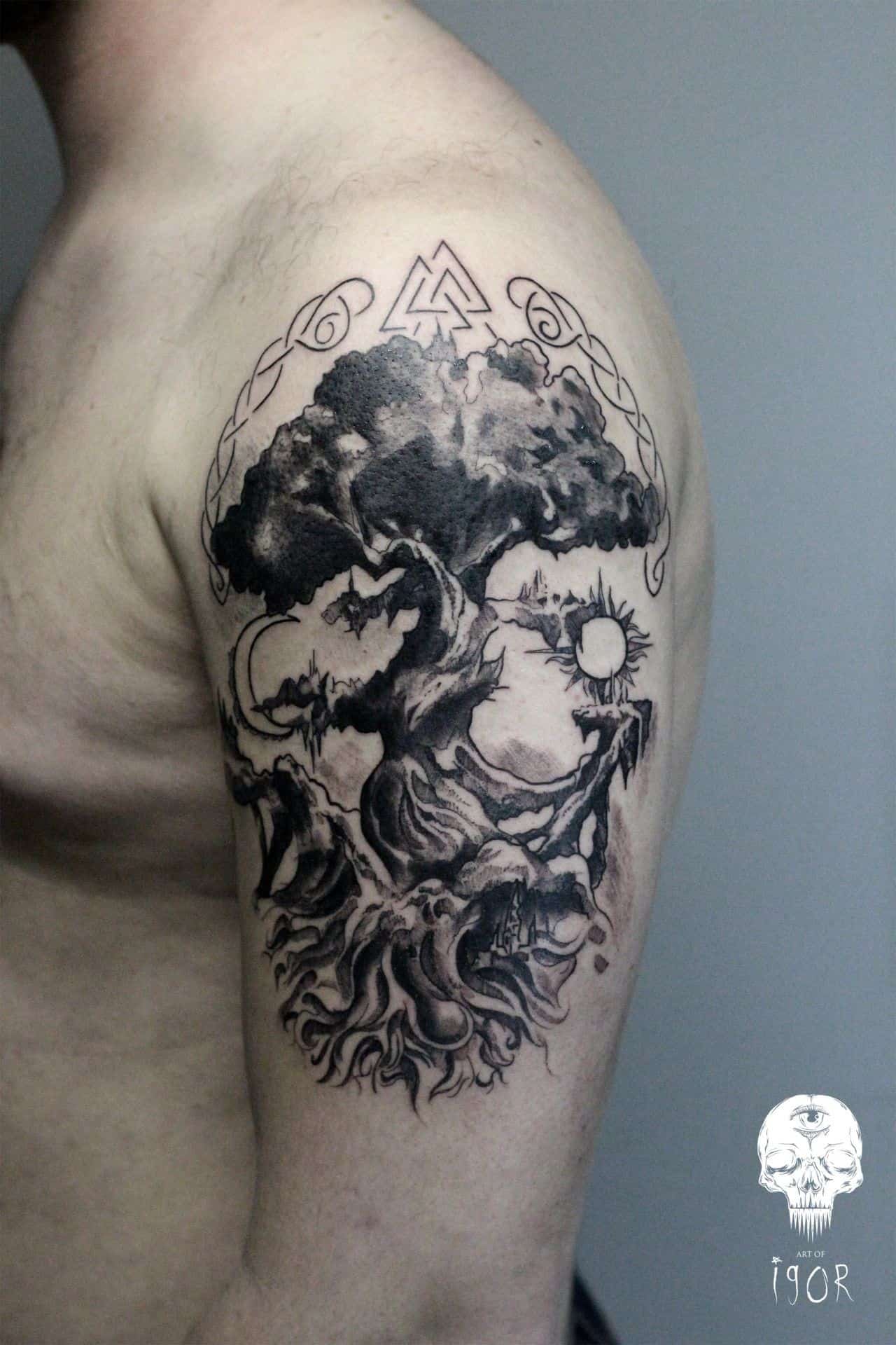 Top 28 Best Celtic Tattoos Ideas: For Both Men And Women 17 Black Celtic Tattoo Giant Shoulder Piece