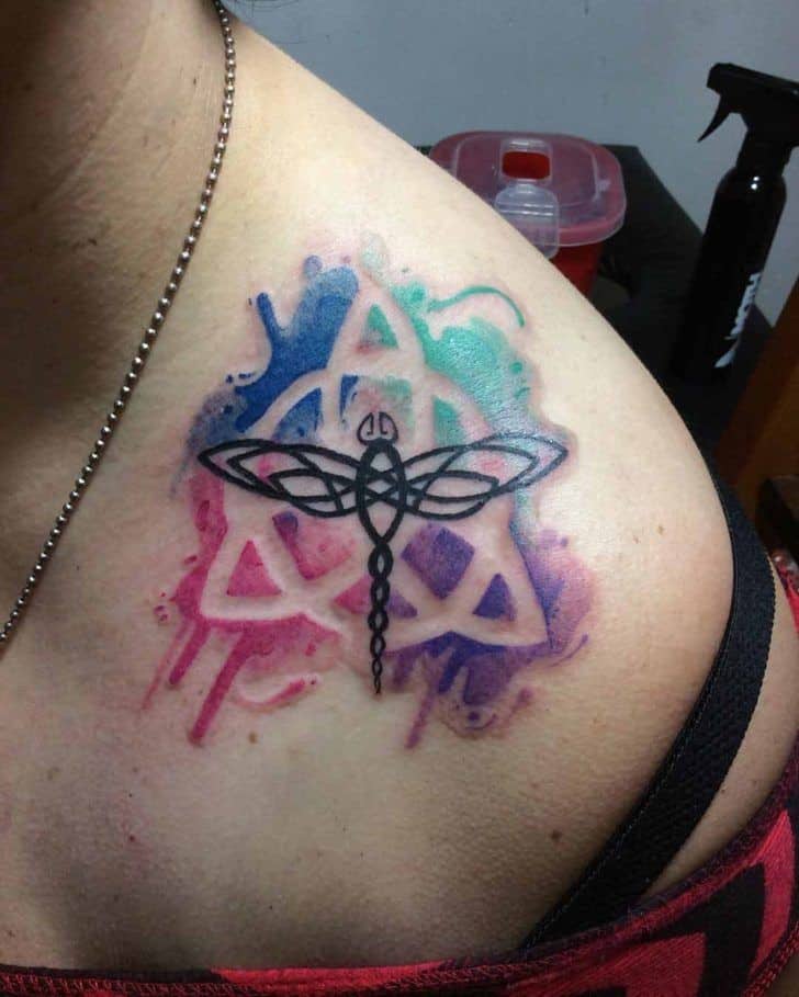 Norse Mythology Colorful Sign Tattoo