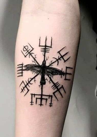 Top 28 Best Celtic Tattoos Ideas: For Both Men And Women 28 Norse Symbols Black Ink Design Over Forearm