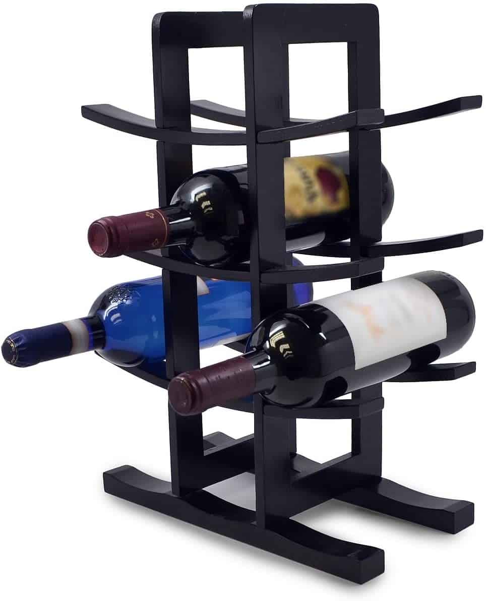 9. Black Frame Wine Rack Jenga Game Inspired Design 