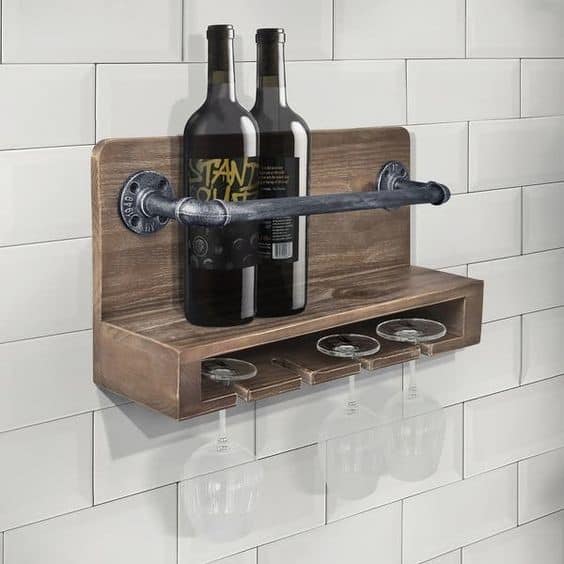 Bathroom Inspired Wine Rack And Glass Holder