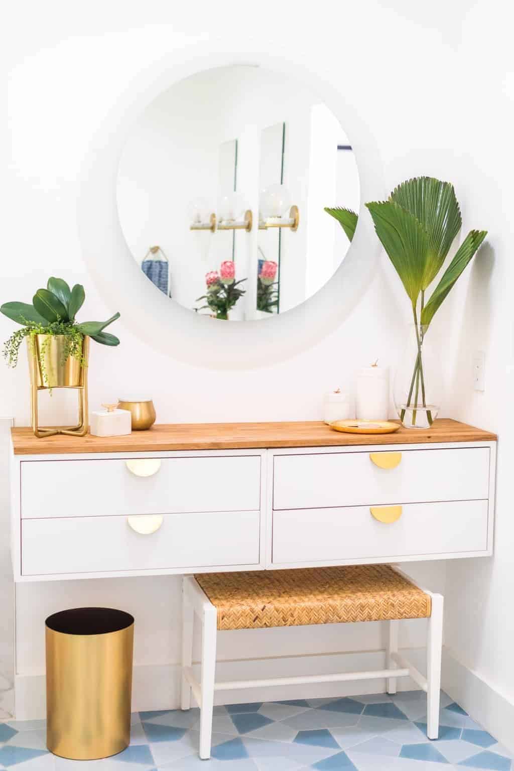 32 Best & Free DIY Makeup Vanity Table Ideas 6 Beautiful White & Wood DIY