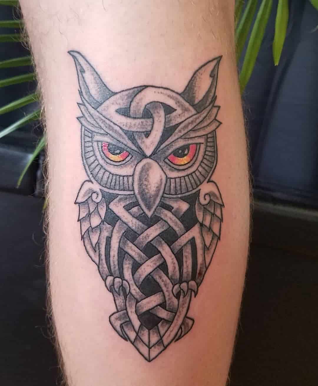 Celtic Tattoo Design With Owl Symbol