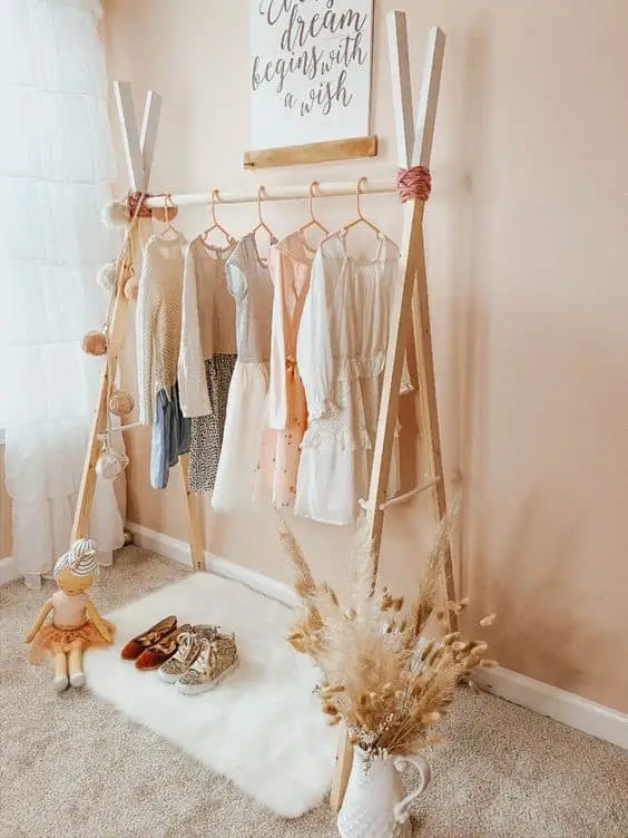 Feminine Light Colored Beige Rack