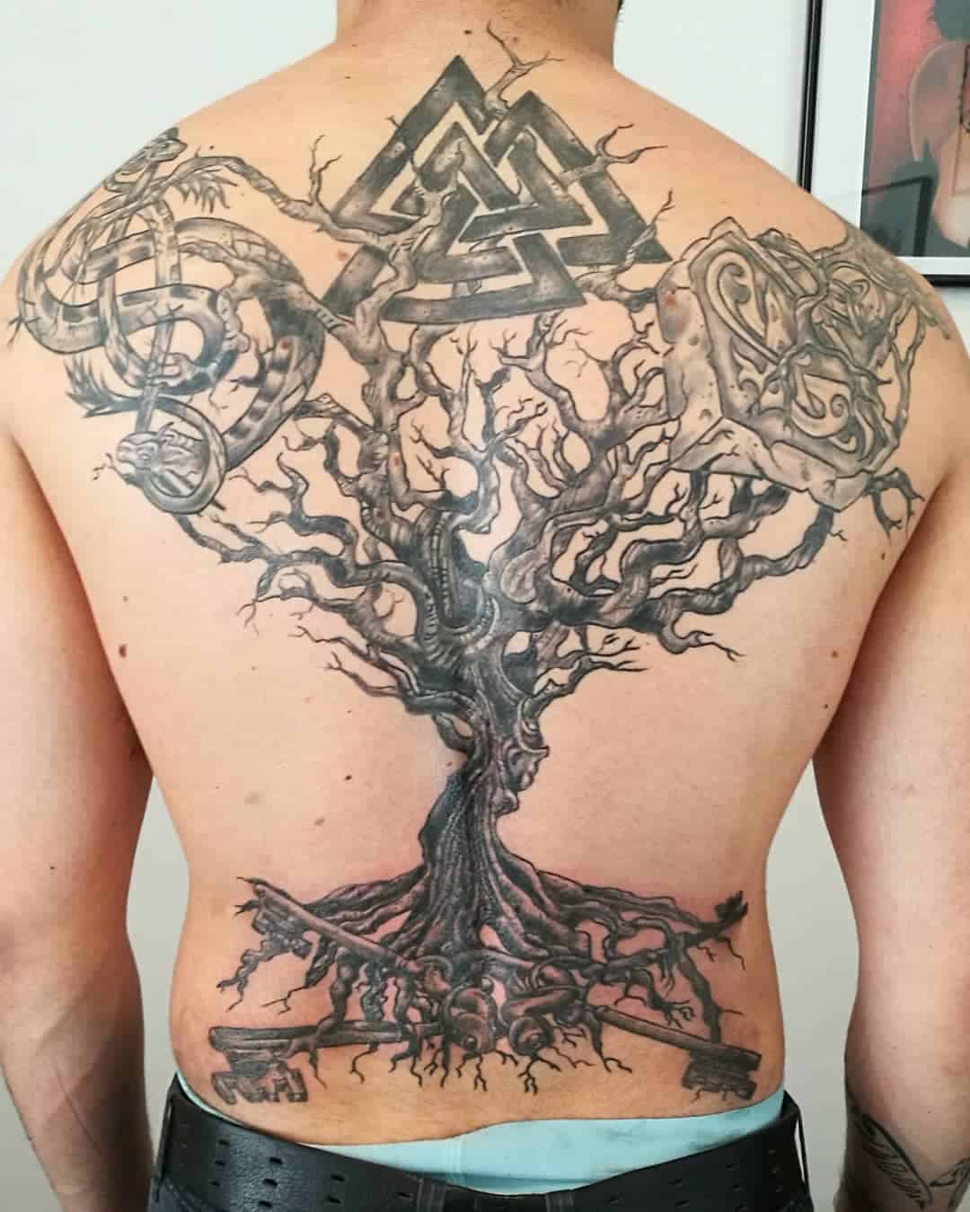 Gorgeous Back Piece Celtic Tattoo For Men