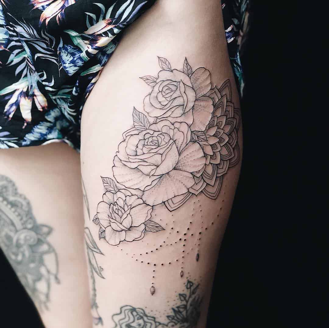 Gorgeous Flower Inspired Mandala Tattoo