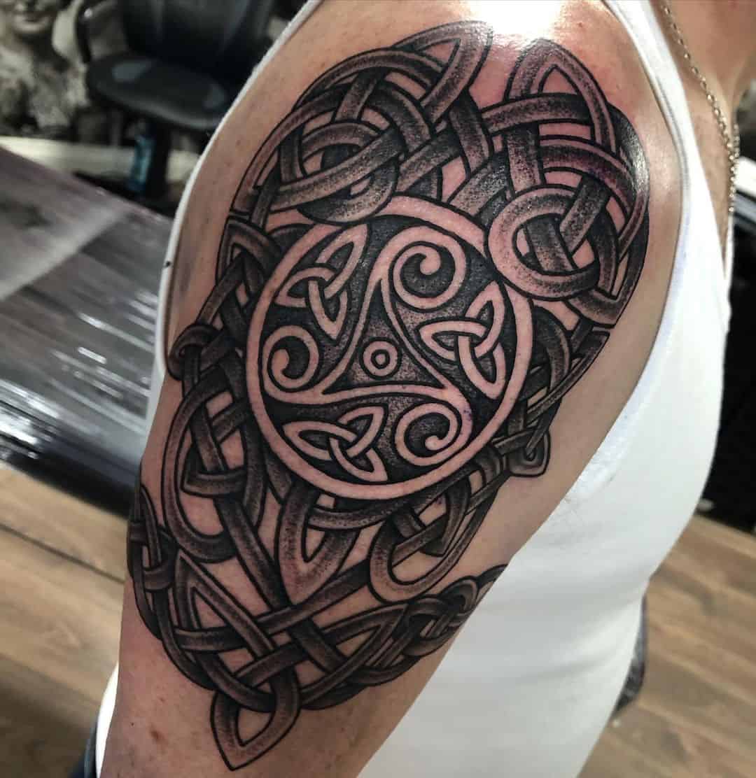 Irish Cross Tattoos Black Ink Design