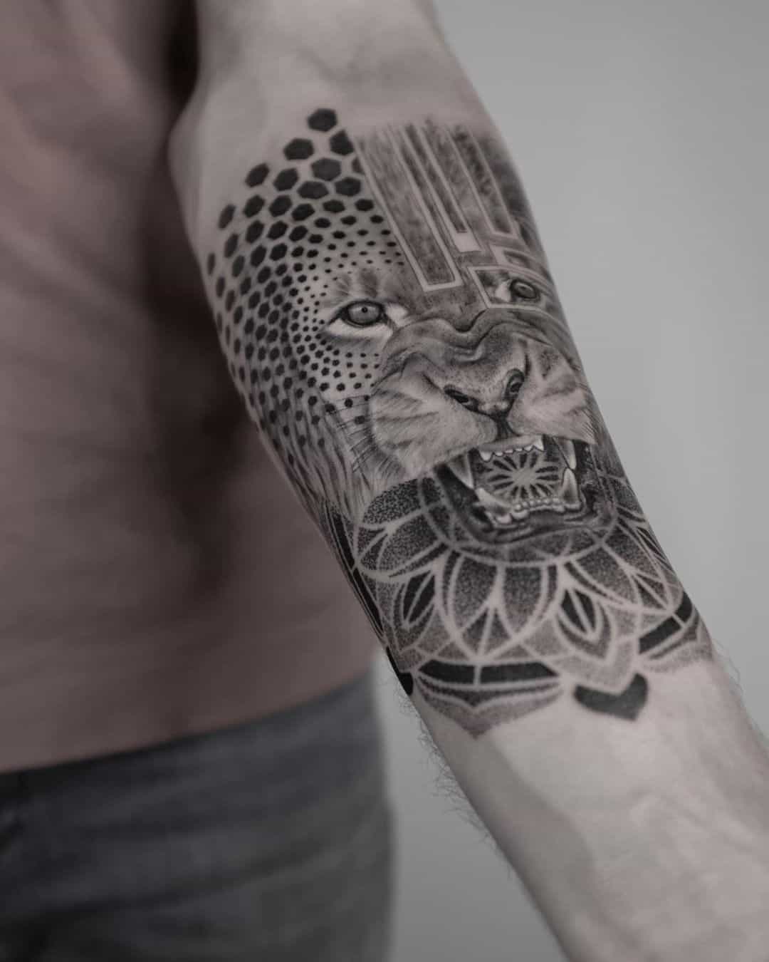 30+ Best Mandala Tattoos Ideas: For Both Men And Women 12 Mandala Tattoo Arm Design Lion Inspired