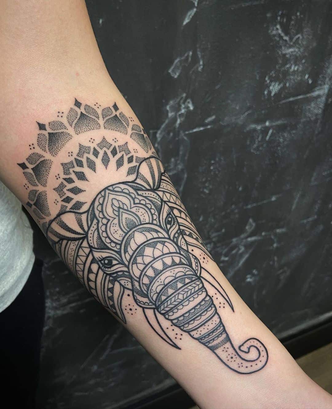 Mandala Tattoo Elephant For Men Wrist Design