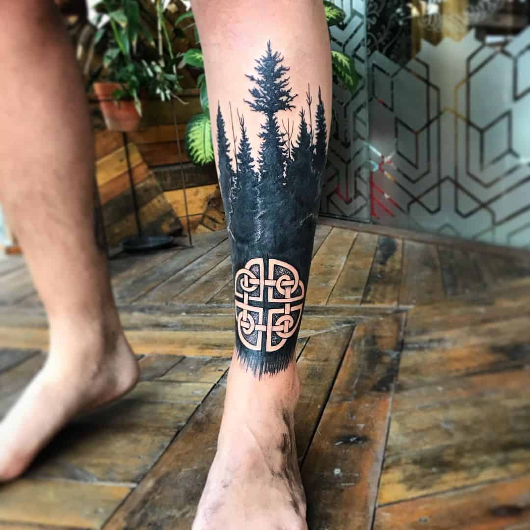 Norse Tattoos Forest Inspired Symbol With Tree Design