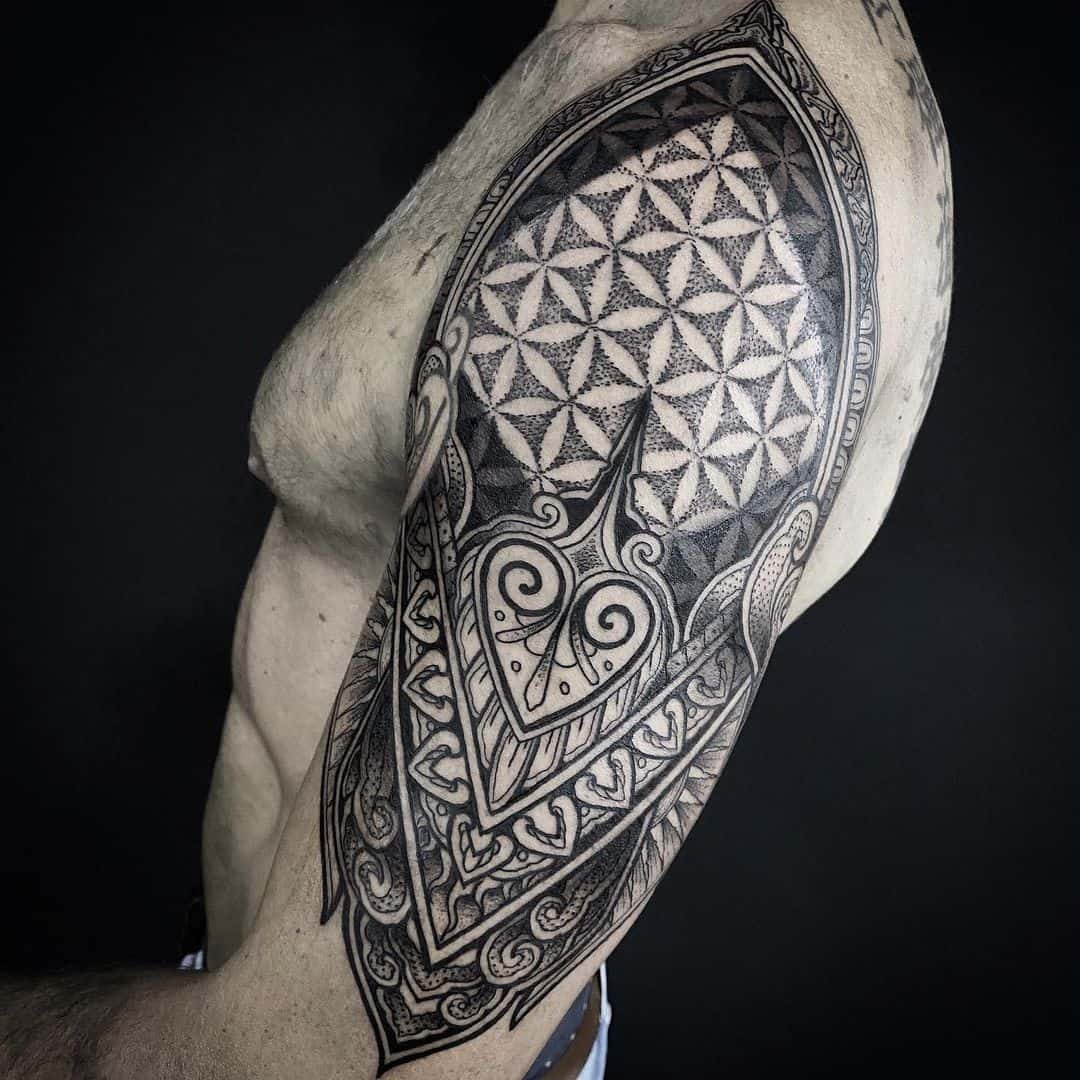 Tribal Inspired Mandala Tattoo Sleeve