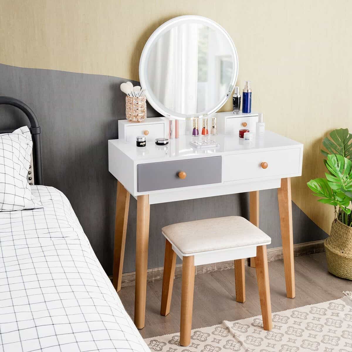 32 Best & Free DIY Makeup Vanity Table Ideas 4 Wooden Vanity